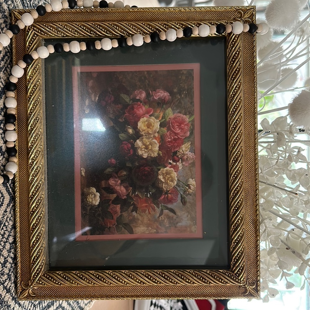 🌺Home interiors 🌺 white and pink flowers wall decor pair